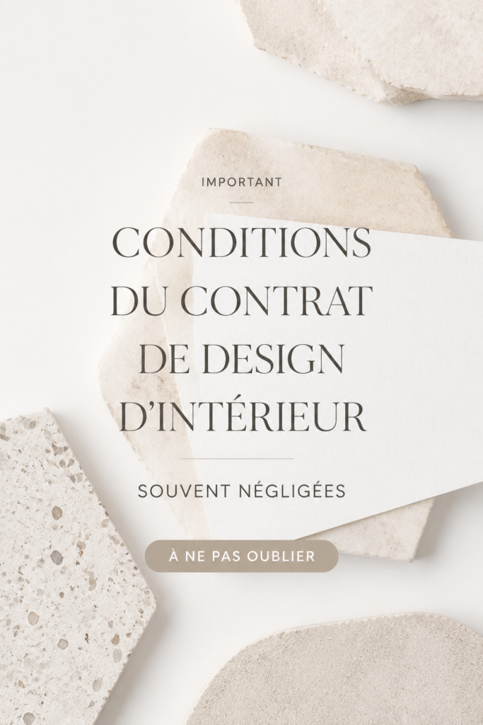 Un contrat de décoration intérieure avec des clauses mises en avant.