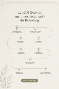 Une femme d'affaires consulte des graphiques de retour sur investissement concernant le branding de son entreprise.