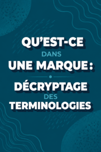 Illustration d'une femme lisant un guide sur le vocabulaire des marques
