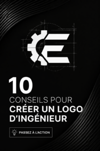 Logo d'ingénieur moderne avec des éléments graphiques stylisés.