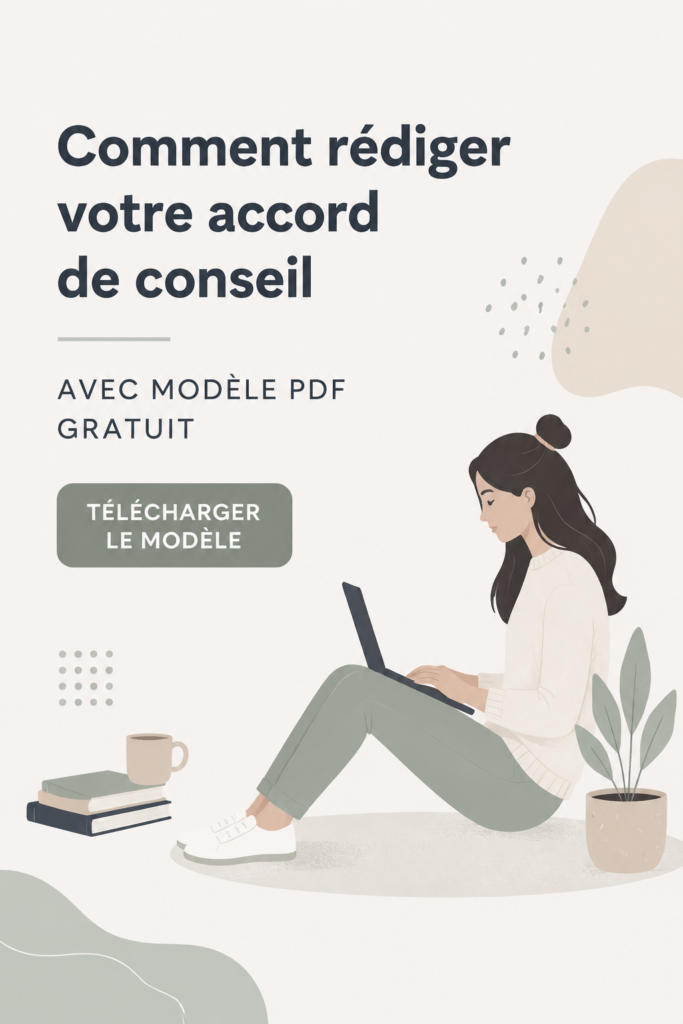 Femme consultant rédigeant un contrat sur son ordinateur.