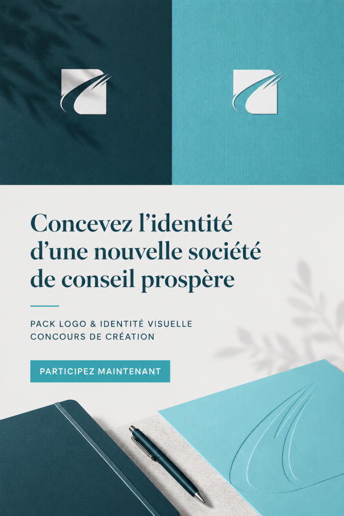 Image illustrant une identité visuelle moderne pour une entreprise de conseil, avec des éléments de design attractifs.