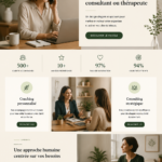 Capture d'écran d'un site professionnel créé avec Squarespace, montrant un design moderne et attrayant.