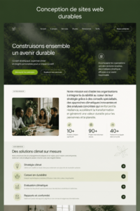 Vue d'un design web moderne et durable avec des éléments naturels