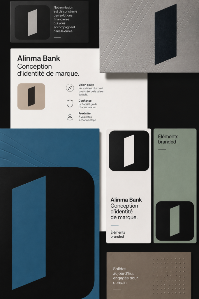 Design d'identité de marque moderne avec éléments graphiques distinctifs