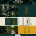 Un collage inspirant de designs d'identité visuelle variés