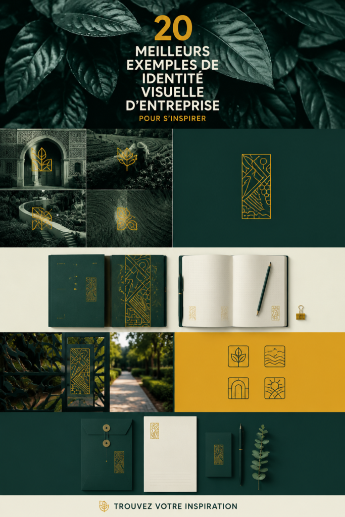 Un collage inspirant de designs d'identité visuelle variés