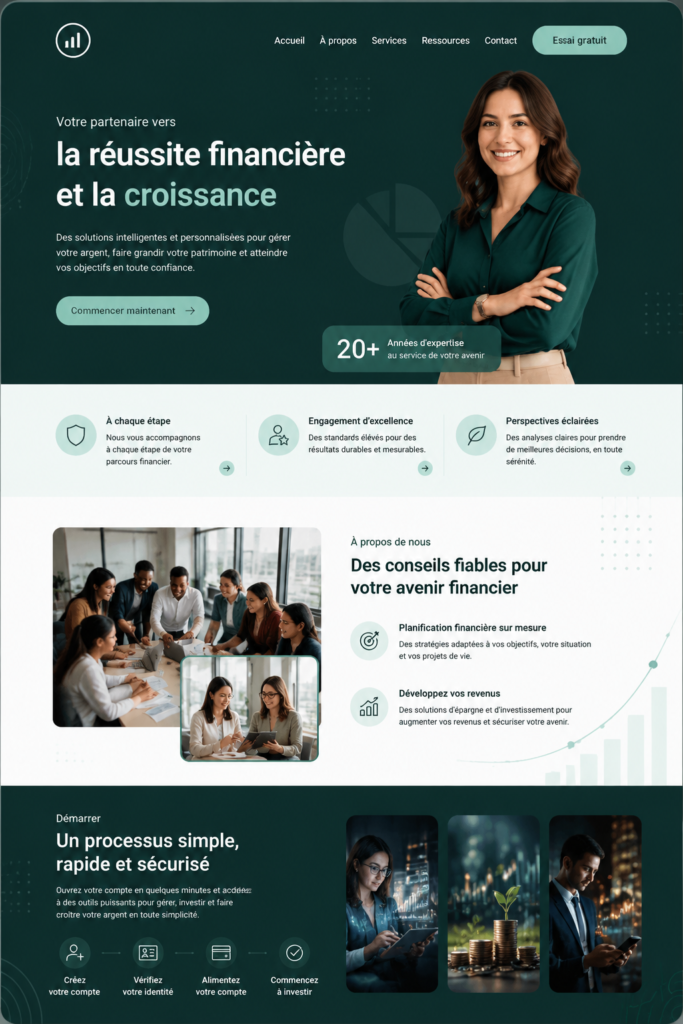 Exemple d'interface moderne pour une application de fintech mettant en avant une expérience utilisateur fluide