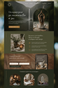 Un écran d'ordinateur affichant un design de site spirituel inspirant.