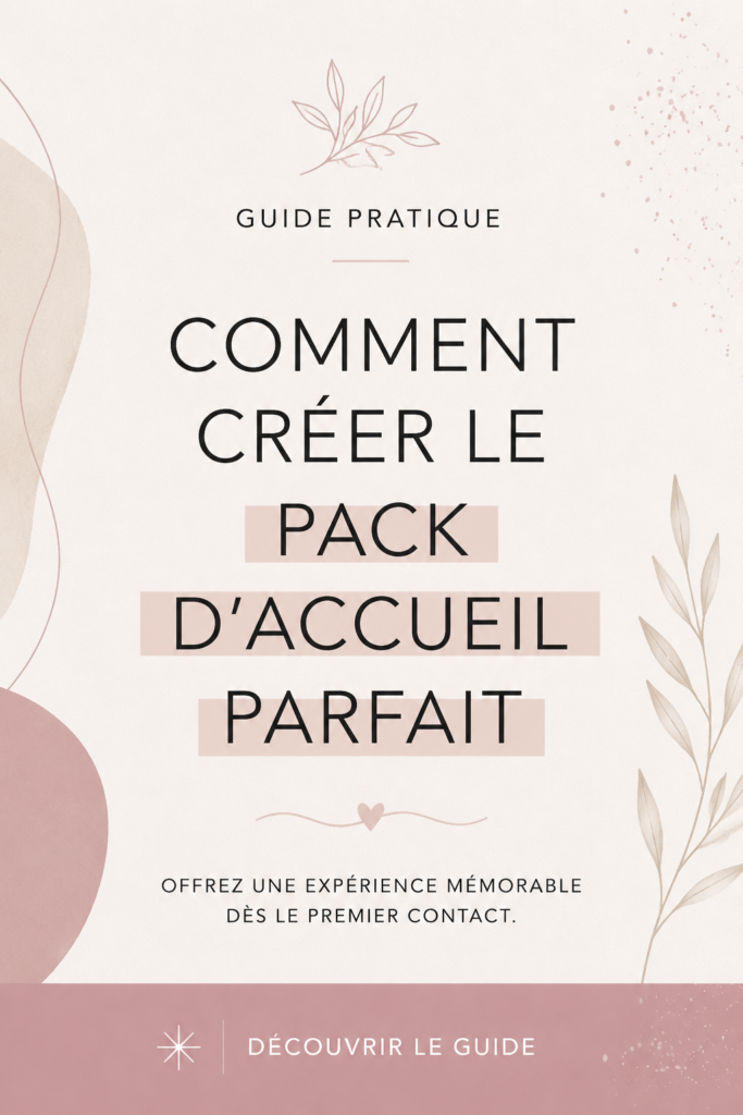 Dossier d'accueil bien conçu sur un bureau, prêt à être remis à un client