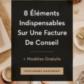Image de factures de consultant bien organisées avec des éléments clairs