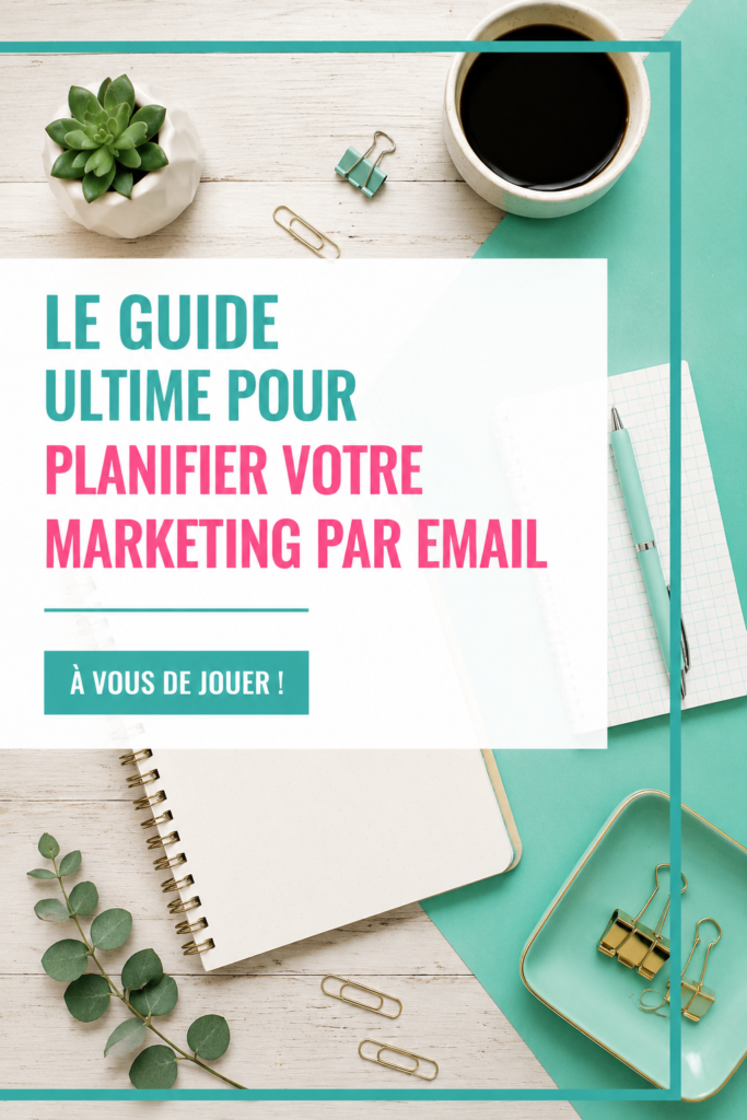 Femme travaillant sur son ordinateur avec des notes sur la planification d'une campagne de marketing par e-mail.