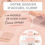 Un exemple de paquet d'onboarding client conçu sur Canva, avec des designs attractifs et des éléments informatifs.