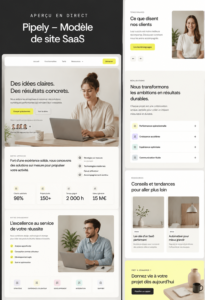 Modèle de site Web Pipely sur Webflow et Framer, avec un design moderne et pratique.