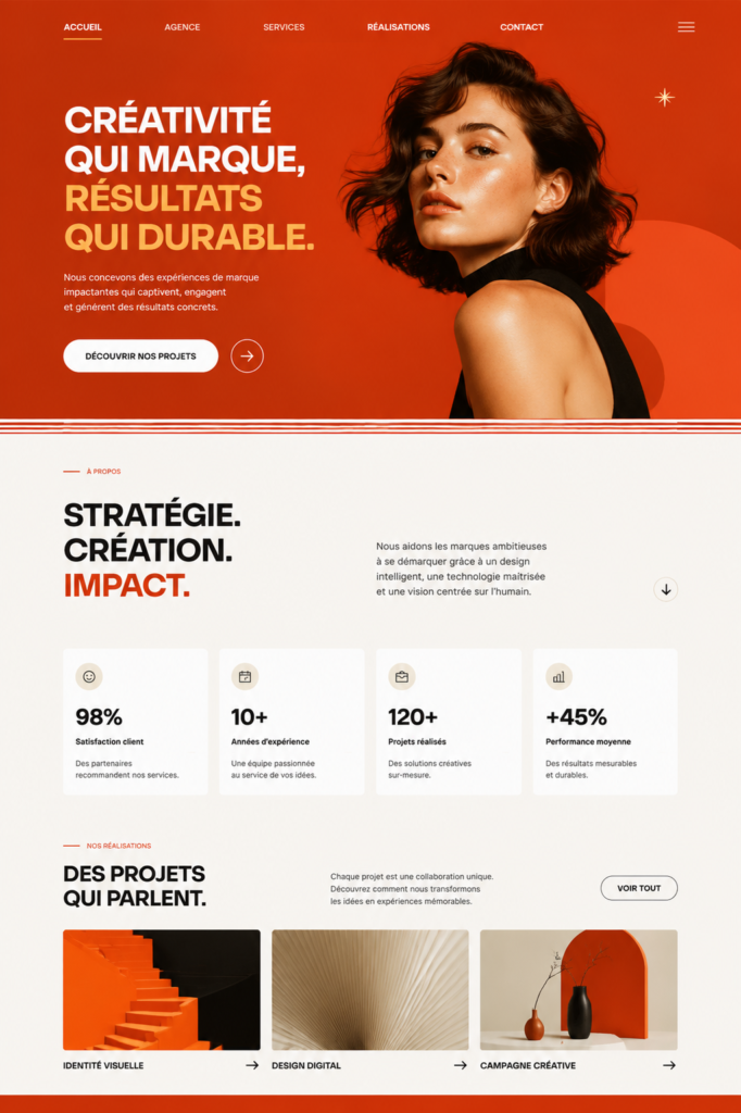 Modèle créatif de site web pour une agence