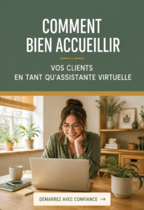 Un assistant virtuel en train d'accueillir un nouveau client avec un ordinateur portable.