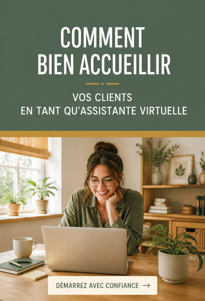 Un assistant virtuel en train d'accueillir un nouveau client avec un ordinateur portable.