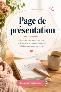 illustration d'une page de présentation professionnelle pour entrepreneuses