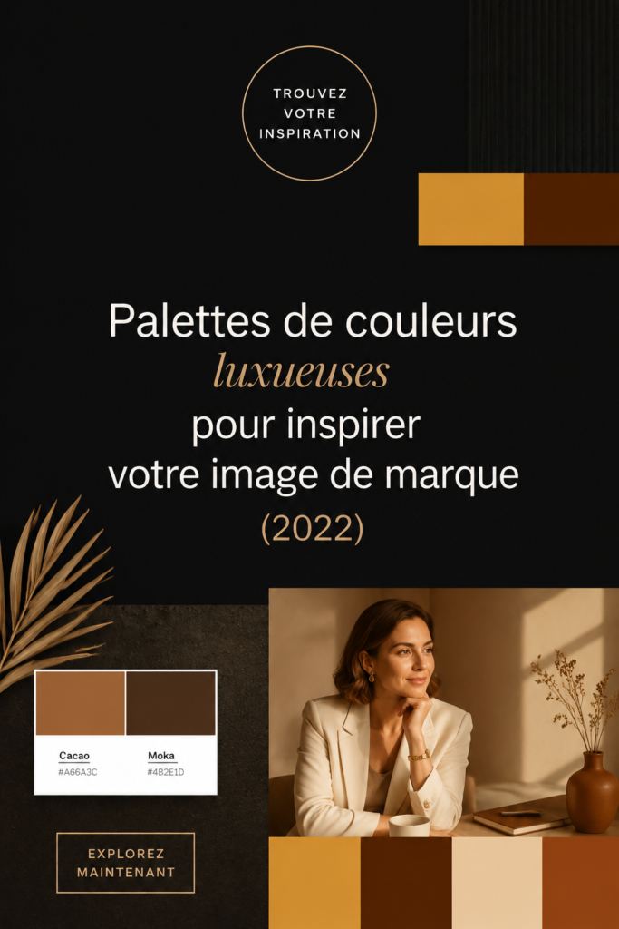 Palette de couleurs luxueuses pour le branding, avec des teintes raffinées.
