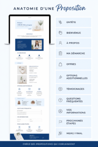 Un exemple de proposition commerciale bien présentée avec des éléments visuels attractifs.