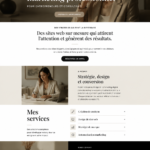 Capture d'écran d'un site web créatif sur Squarespace, illustrant ses fonctionnalités pour entrepreneurs.