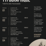 Exemples de flyers de design typographique modernes et élégants