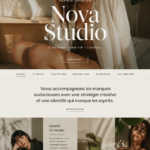 Capture d'écran d'un site web élégant réalisé avec le modèle Nova Studio