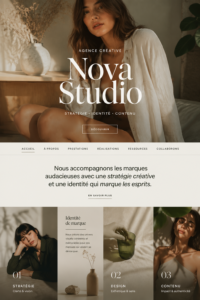 Capture d'écran d'un site web élégant réalisé avec le modèle Nova Studio