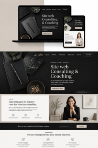 Template pour site web de consultant et coach, moderne et attractif.
