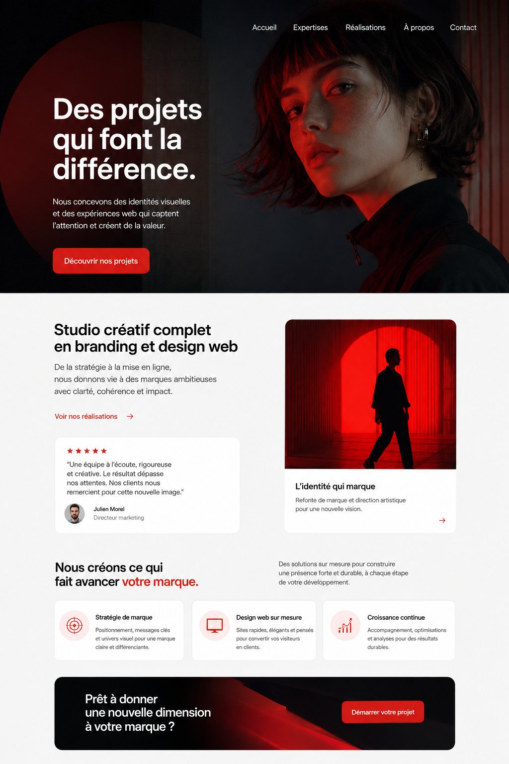 Image d'une femme entrepreneure en train de discuter avec des designers créatifs.