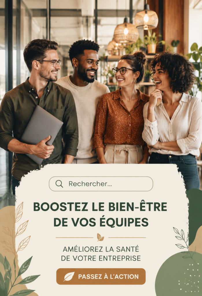 Des collations saines sur une table de bureau avec des employés heureux
