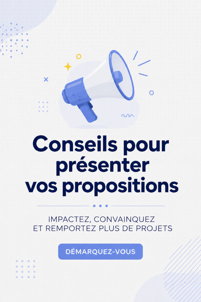 Femme présentant un pitch devant un groupe, avec des graphiques en arrière-plan.