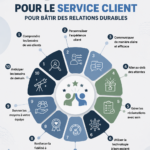 Une femme heureuse en train de répondre au téléphone pour le service client, représentant un service de qualité.