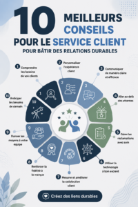 Une femme heureuse en train de répondre au téléphone pour le service client, représentant un service de qualité.