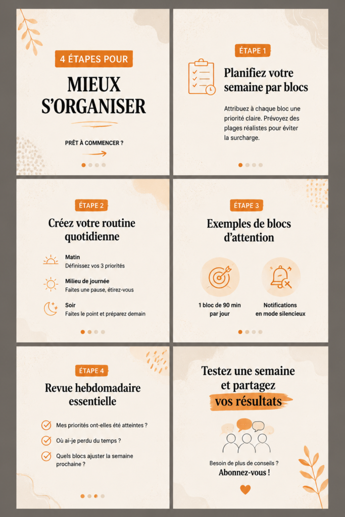 Exemple de carrousel Instagram créé avec Canva mettant en avant des visuels attrayants