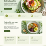Inspiration de design frais pour un service traiteur bio