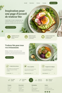 Inspiration de design frais pour un service traiteur bio