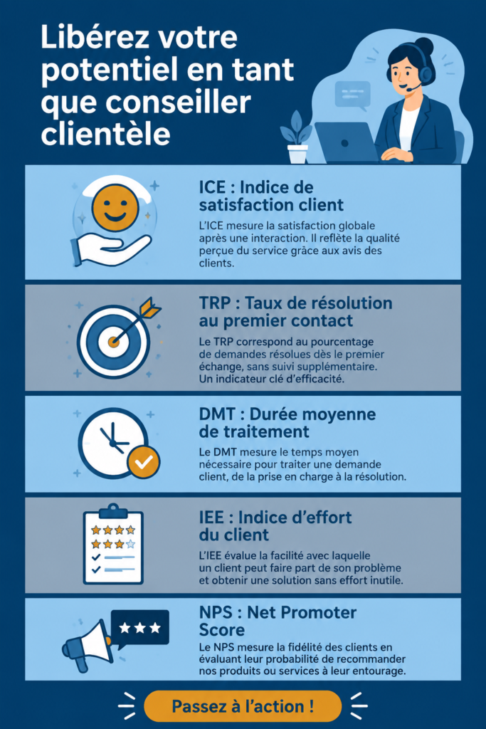 Femme souriante au téléphone, offrant un excellent service client.