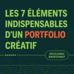 Un portfolio créatif ouvert avec des œuvres d'art et des projets divers