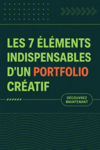Un portfolio créatif ouvert avec des œuvres d'art et des projets divers