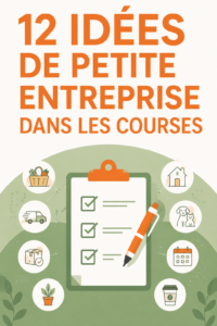 Une femme souriante réfléchissant à son projet d'entreprise avec un carnet et un stylo.