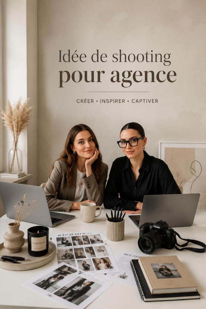 Shooting photo professionnel d'une agence montrant des concepts créatifs.
