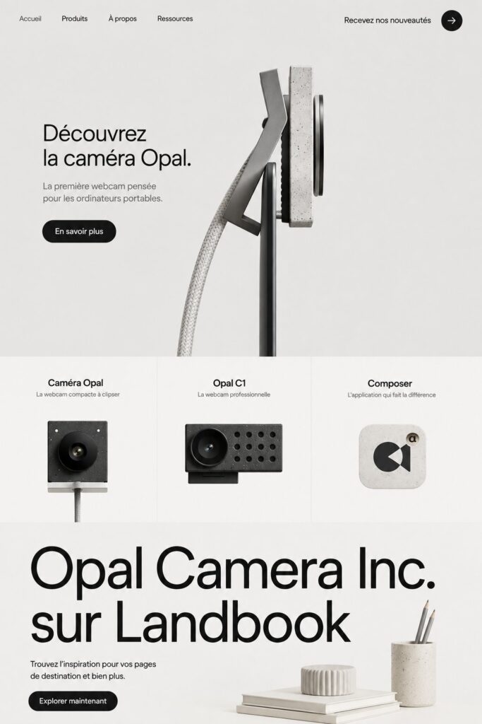 Exemple de landing page moderne et accueillante
