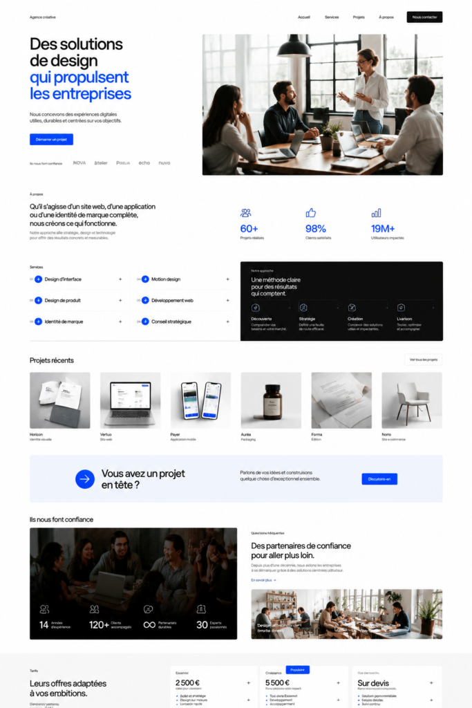 Modèle digital moderne inspirant pour les agences