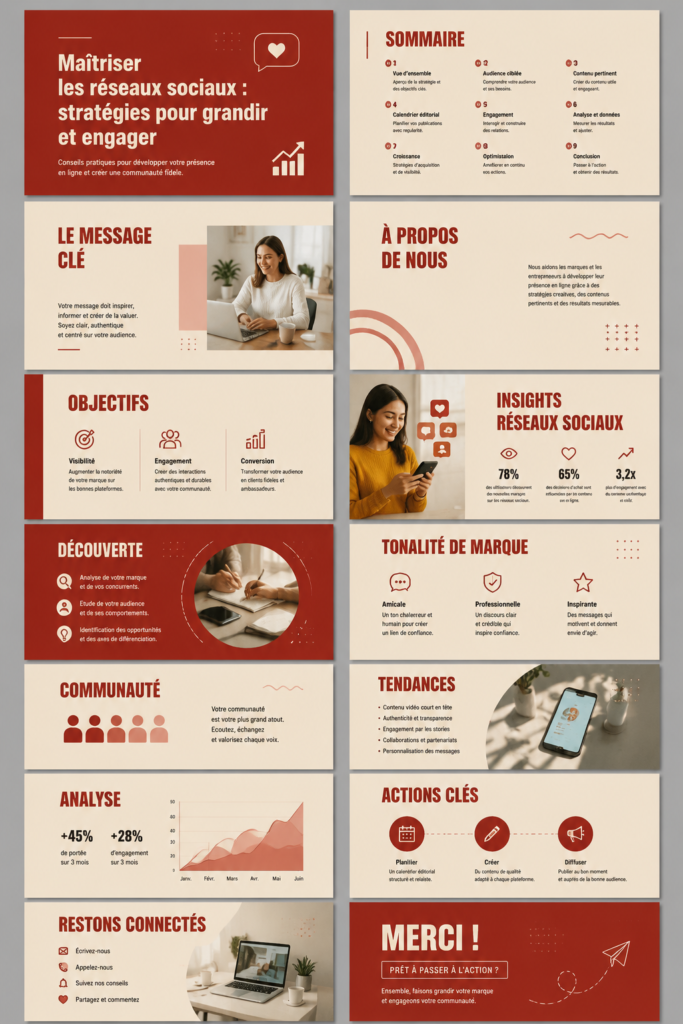 Femme entrepreneur utilisant les réseaux sociaux pour engager son audience.