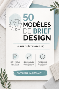 Femme entrepreneur consultant un modèle de brief créatif devant son ordinateur.
