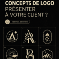 Une designer présente des concepts de logo à une cliente dans un cadre chaleureux et professionnel.