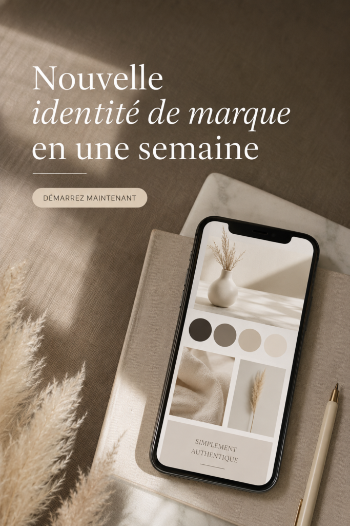 Femme entrepreneuse travaillant sur l'identité visuelle de sa marque