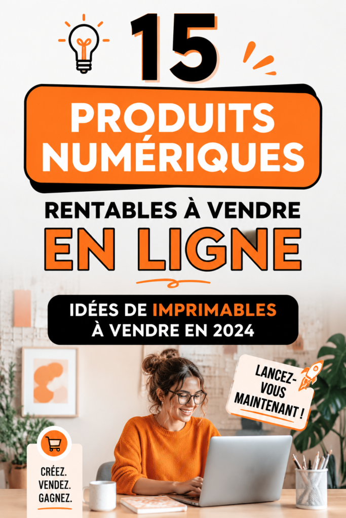 Femme entrepreneur qui travaille sur son ordinateur pour vendre des produits numériques en 2024.