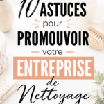 Femme entrepreneure travaillant sur un plan de promotion pour son entreprise de nettoyage